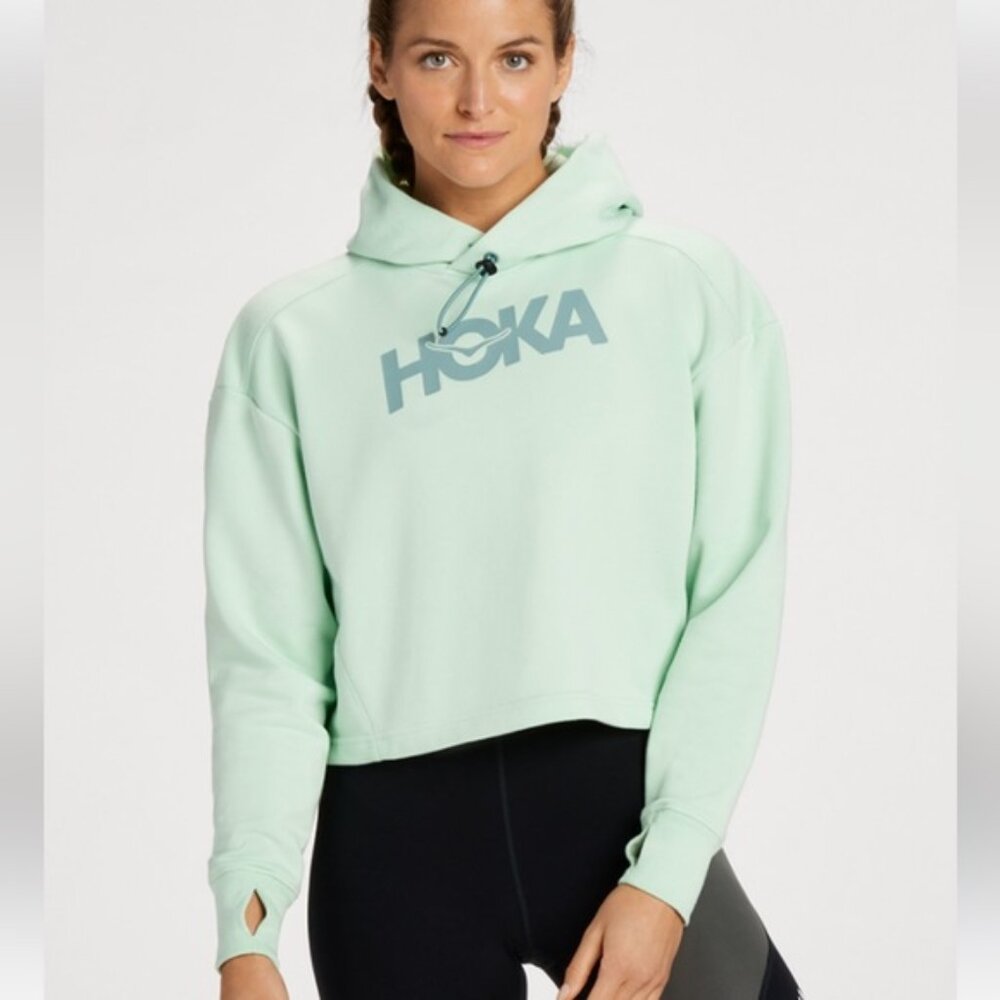 Hoka Cropped Hoodie - Mint Color